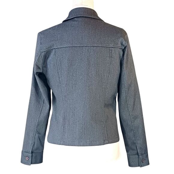 EXPRESS Moto Jacket Collar Neckline Zip Front Button Cuffs Pockets Gray Size S - Picture 4 of 9